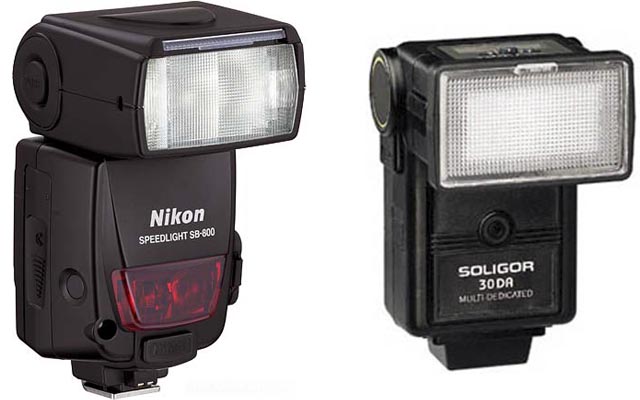 Nikon SB-800 a Soligor 30DA